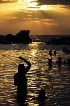Caribbean sunset Stock Photos