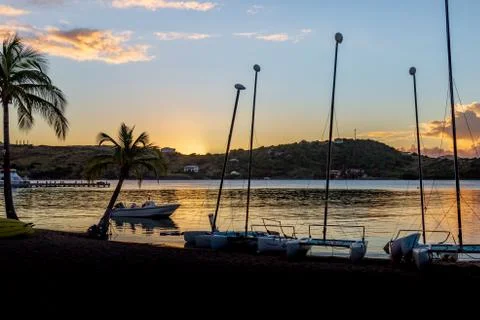 A Caribbean Sunset Stock Photos