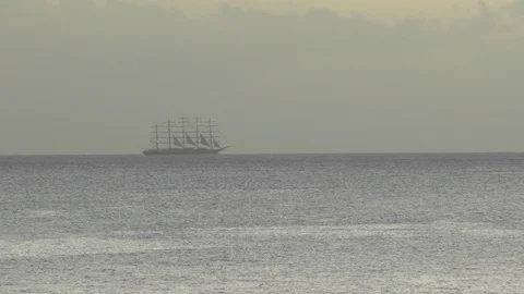 Caribbean Tall Ship Stock Footage 111030355
