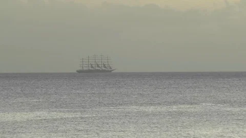 Caribbean Tall Ship Time Lapse Stock Footage 111014241