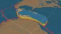 Caribbean tectonic plate extruded. Bumps. Enhanced version 4k or 4k+ Resolution