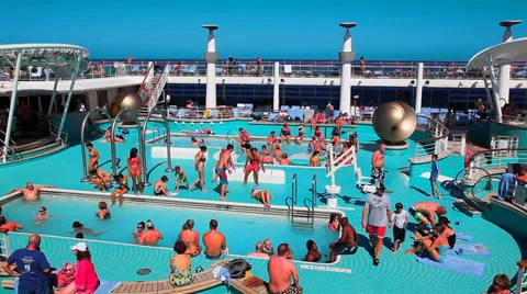 Caribbean vacation on the deck of the ship Stock-Footage 36547187