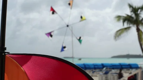 Caribbean weather vane on sky background Stock Footage 128545568