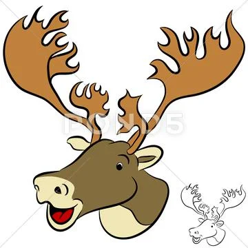 Caribou face Stock Illustration