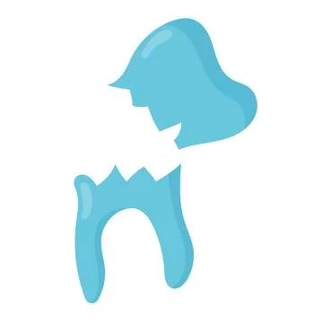 Caries. Broken diseased tooth in flat style. Vector illustration on white Stock Illustration