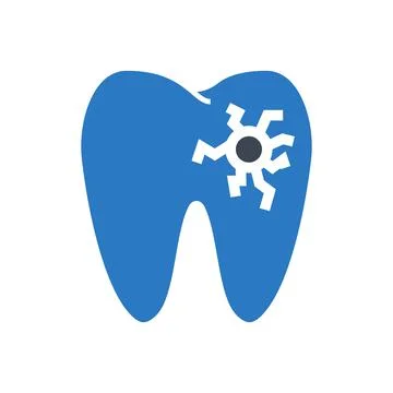 Caries Glyph Icon Stock Illustration