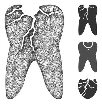 Caries Polygonal Web Vector Mesh Illustration Stock Illustration