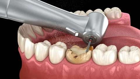 Caries removing process, preparation, cr... | Stock Video | Pond5