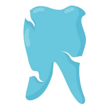 Caries. Sick tooth with cracks in flat style. Vector illustration on white Illustrazione stock