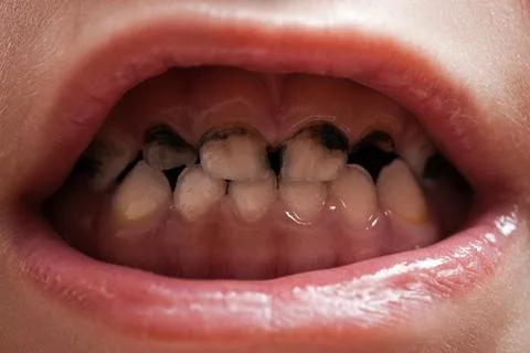 Caries teeth decay Stock Photos