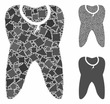 Caries tooth Mosaic Icon of Bumpy Pieces Illustrazione stock