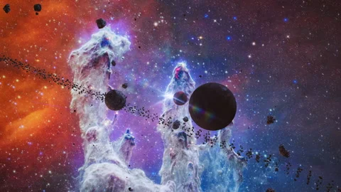 Carina Nebula exploration on deep space. Stock Footage 300680923