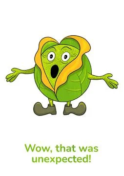 Caring Cabbage Emotion Poster  Surprise Stock Illustration