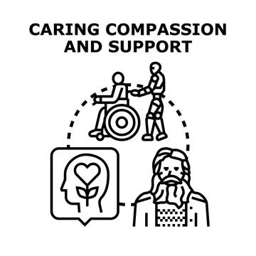 Caring compassion and support concept modern illustration Stock Illustration