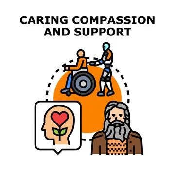 Caring compassion and support concept modern illustration Stock Illustration