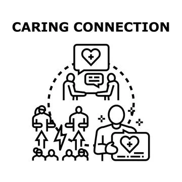 Caring connection network providing support and help Ilustração Stock