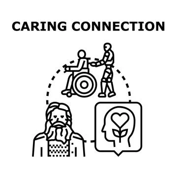 Caring connection vector concept illustrations set Stock Illustration