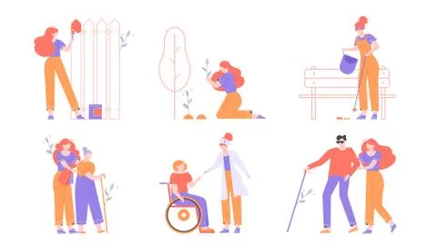 Caring for the environment and people. イラスト素材