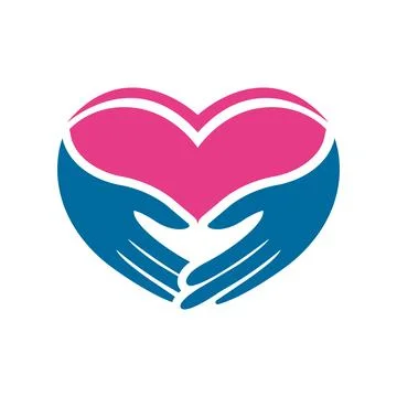 Caring Hands Heart Logo Design for Healthcare and Charity Organization Stock Illustration