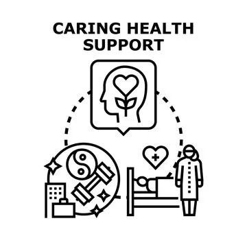 Caring health support services vector concept Stock Illustration