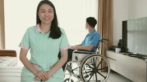 Caring for a Loved One at Home Stock Footage 313832547