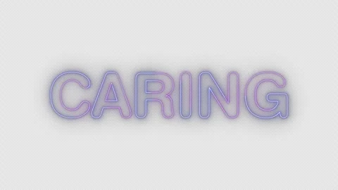 Caring neon effects, text animation on transparent background Stock Footage 303580241