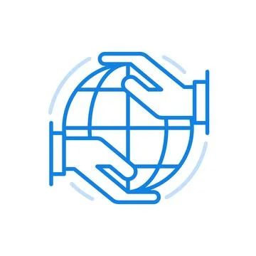 Caring for planet vector line icon. Global concern protection of ecology an.. Stock Illustration