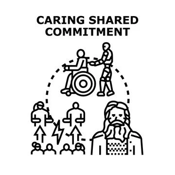Caring shared commitment concept illustrating community support Stock Illustration
