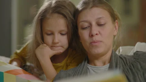 Caring Single Parent Young Mother Babysitter Hug Happy Cute Child Stock Footage 144597633