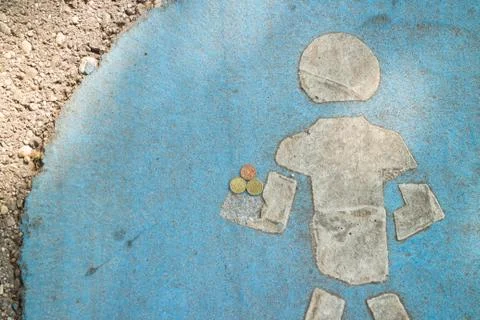 Caring some coins Foto stock