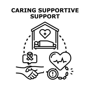 Caring supportive help getting healthcare and prevention services 스톡 일러스트