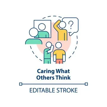 Caring what others think concept icon Stock Illustration