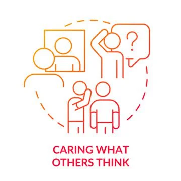 Caring what others think red gradient concept icon Stock Illustration