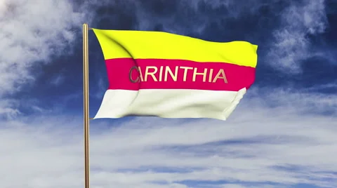 Carinthia flag with title waving in the wind. Looping sun rises style Stock Footage 48275583