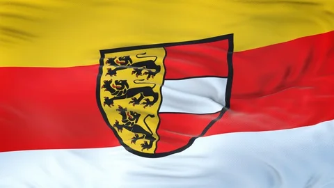 Carinthia (state of Austria) flag waving in the wind with detailed texture. Video stock 129388134