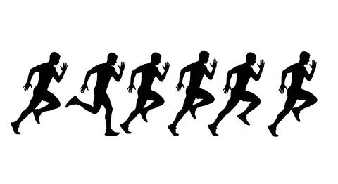 Carioca Agility Drill Runner Silhouettes Stock Illustration