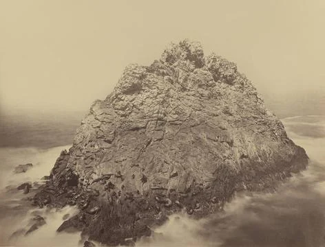Carleton E Watkins, Sugar Loaf Island, Farallons, 1868 1869 Sugar Loaf Isl... Stock Photos