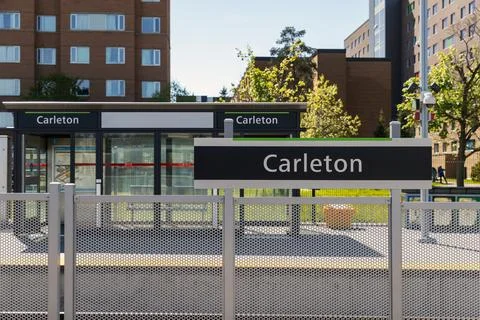 Carleton transit station, Light Rail Train platform in Ottawa Canada Stock Photos