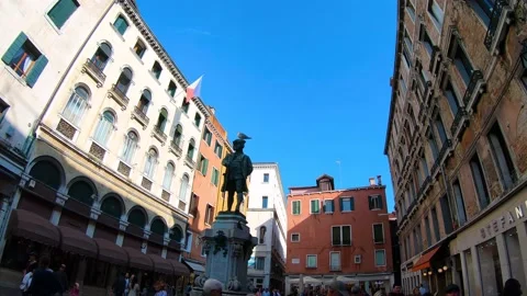 Carlo Goldoni Statue Stock Footage 148832135
