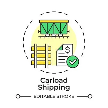 Carload shipping flat linear concept icon Stock Illustration