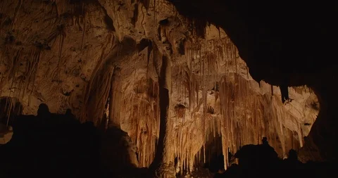 Carlsbad Caverns Stalactite Spikes Stock Footage 120529646