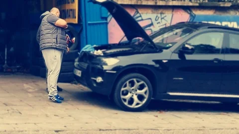 CarMecTalkCustomer Stock Footage 117235464