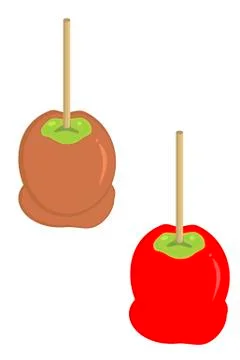 Carmel and candy apples Stock Illustration