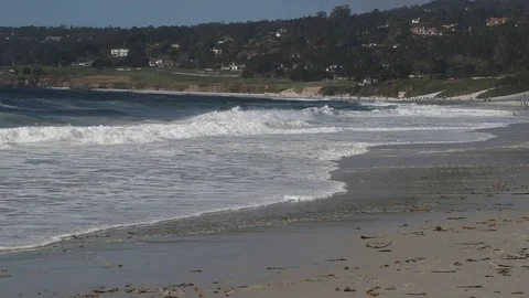 Carmel Beach Slow Motion Waves Video stock 97968117