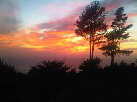 Carmel Highlands Sunset Stock Photos