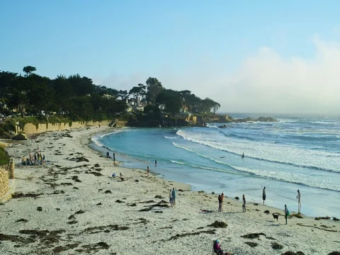 Carmel-by-the-Sea beach Stock Footage 77265620