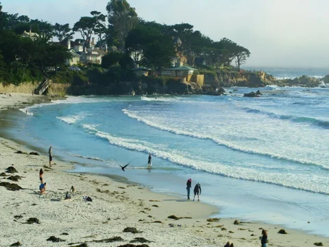 Carmel-by-the-Sea beach Stock Footage 77269563