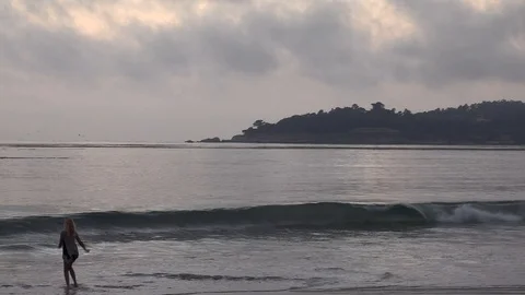 Carmel By The Sea Beach Video stock 106346797