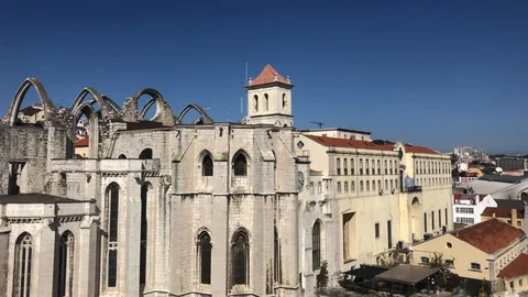 Carmo Convent in Lisbon, Portugal. Stock Footage