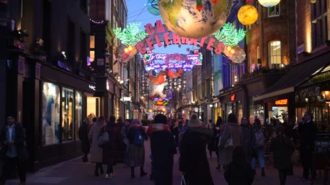 Carnaby Street Decorations Stock Footage 231041278